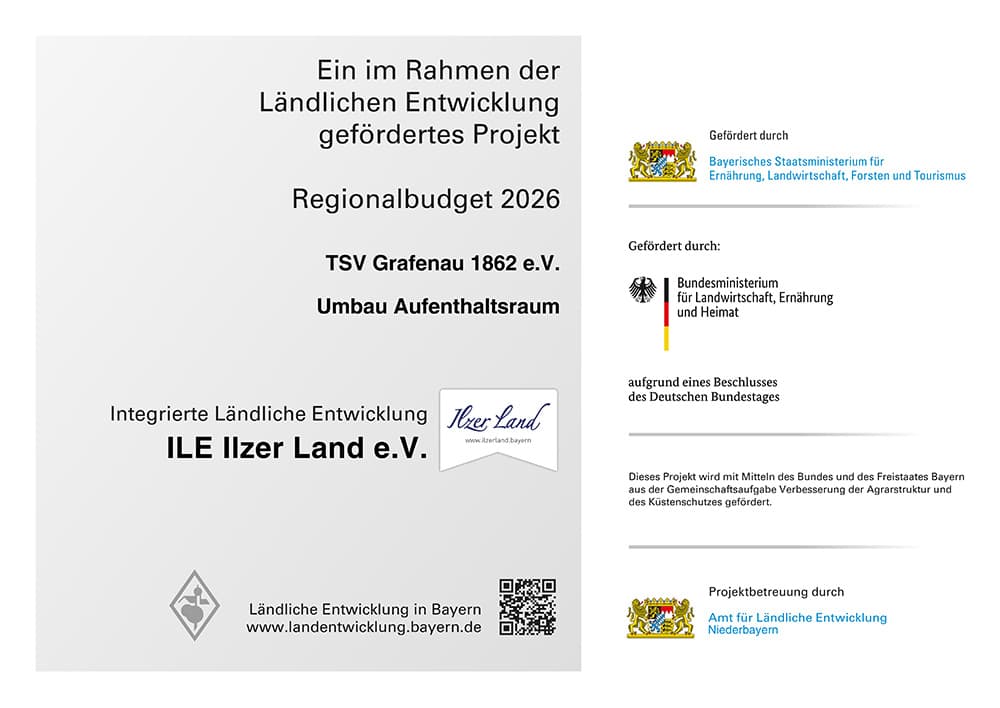 Umbaumaßnahmen im Vereinsheim - Förderurkunde