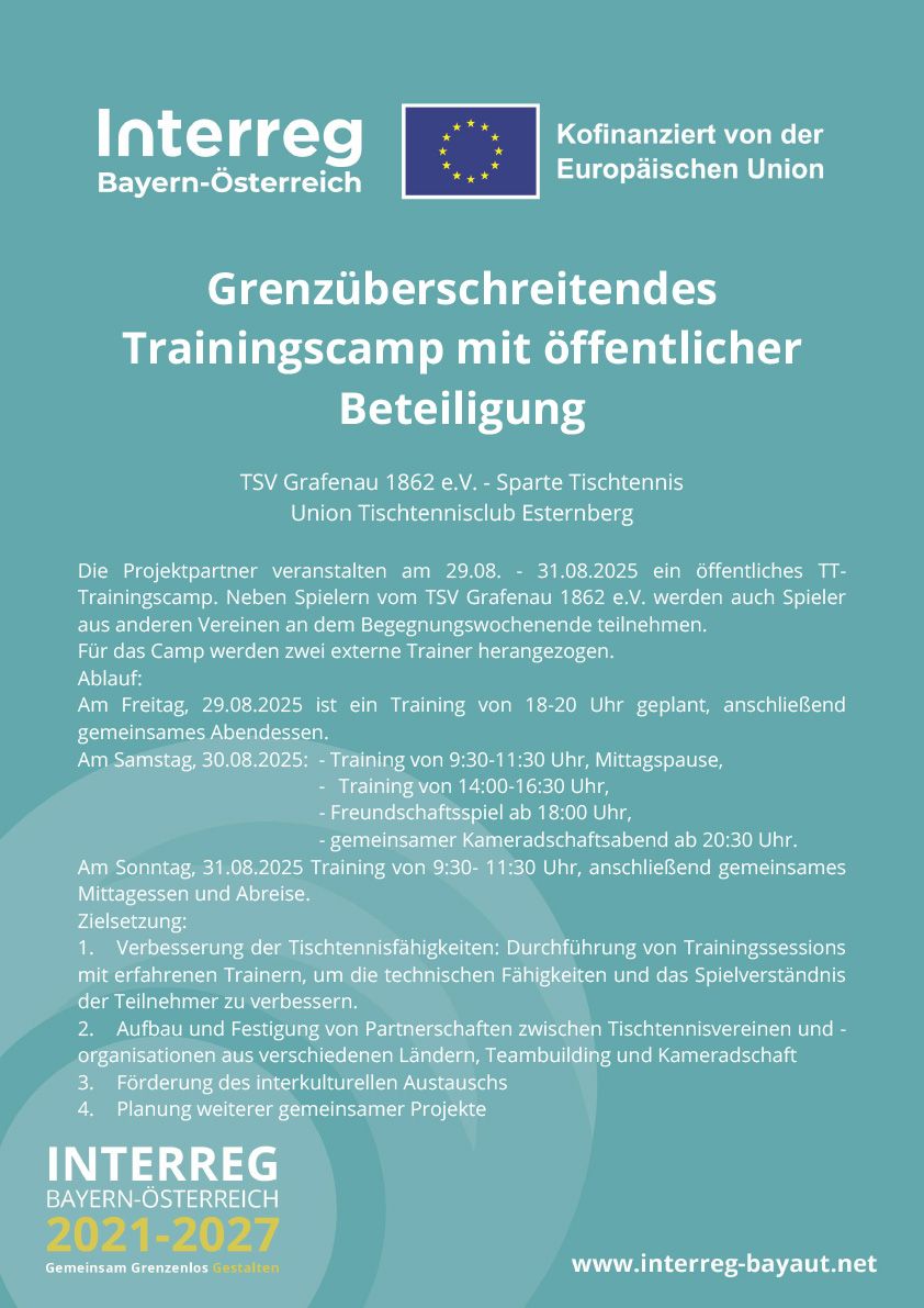Grenzüberschreitendes Trainingscamp mit öffentlicher Beteiligung